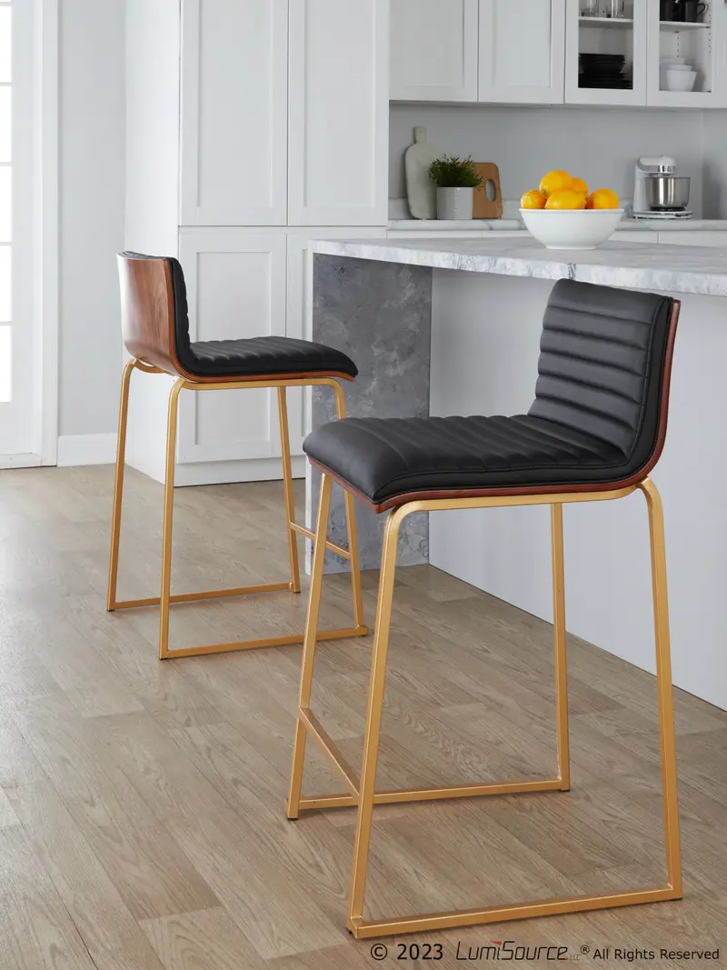 Mason Mara 26" Fixed-Height Counter Stool - Set of 2 By LumiSource - B26-MASONPU-MARA1 AUWLBK2