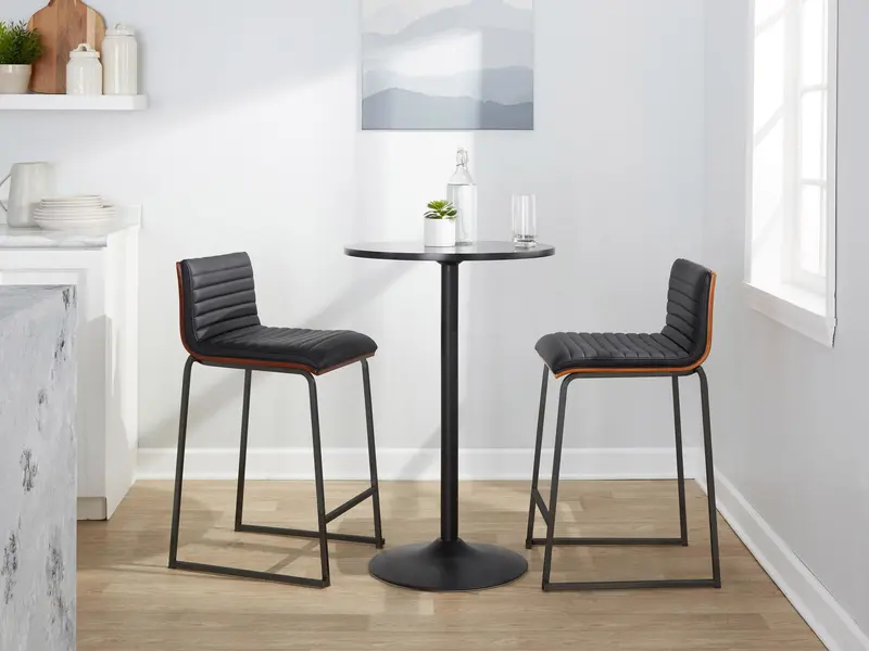 Mason Mara 26" Fixed-Height Counter Stool - Set of 2 By LumiSource - B26-MASONPU-MARA1 BKWLBK2