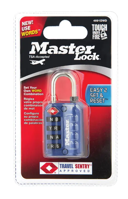 Master Lock 1-5/32 in. H X 1 3/8 in. W Steel 4-Dial Combination Luggage Lock - Deal of The Week