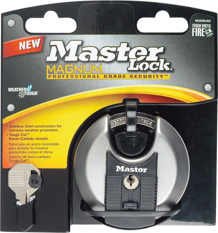 Master Lock 3-3/32 in. H X 1-13/64 in. W X 3-1/8 in. L Steel Ball Bearing Locking Shrouded Padlock - Open Box