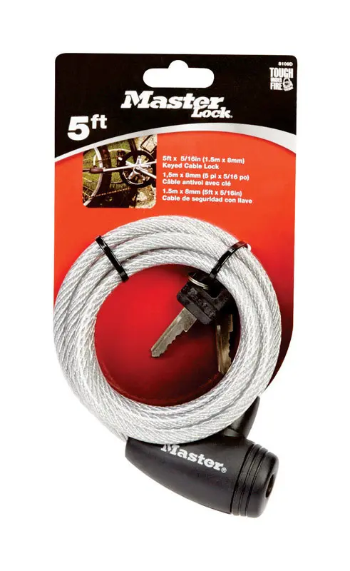 Master Lock 5/16 in. D X 60 in. L Vinyl Coated Steel Locking Cable - Deal of The Week