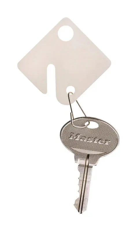Master Lock Plastic White Rectangle Key Tag - Open Box
