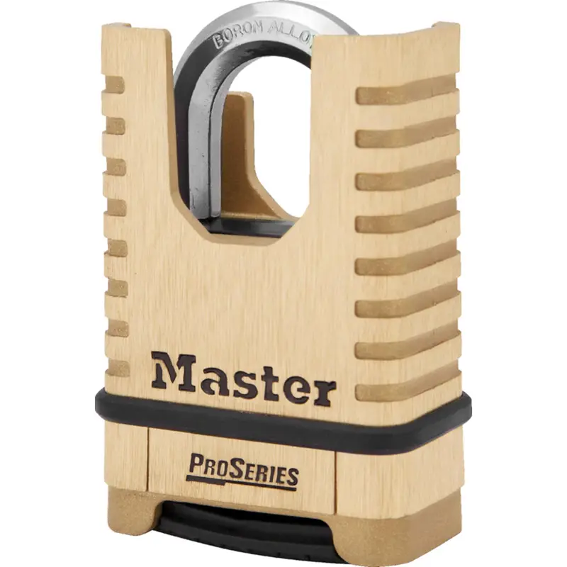 Master Lock ProSeries 6.56 in. H X 2-1/4 in. W Brass 4-Digit Combination Shrouded Padlock - Deal of The Week