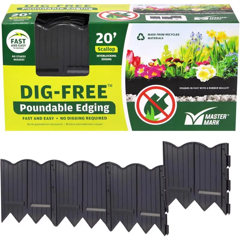 Master Mark Black Plastic Poundable Lawn Edging 20 L ft. x 6 H in. - Open Box