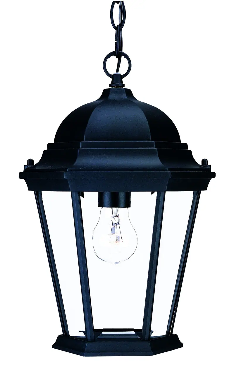 Matte Black Domed Glass Lantern Hanging Light By Homeroots