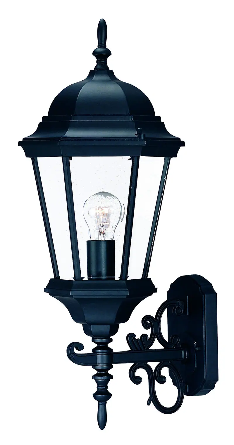 Matte Black Domed Glass Lantern Wall Light By Homeroots
