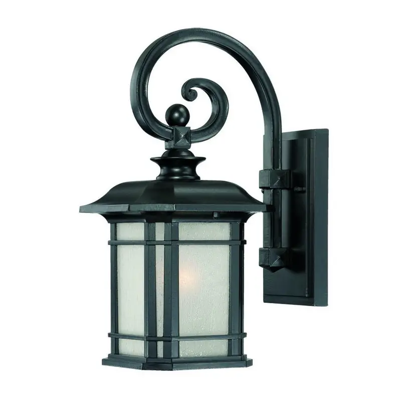 Matte Black Frosted Linen Glass Lantern Wall Light By Homeroots