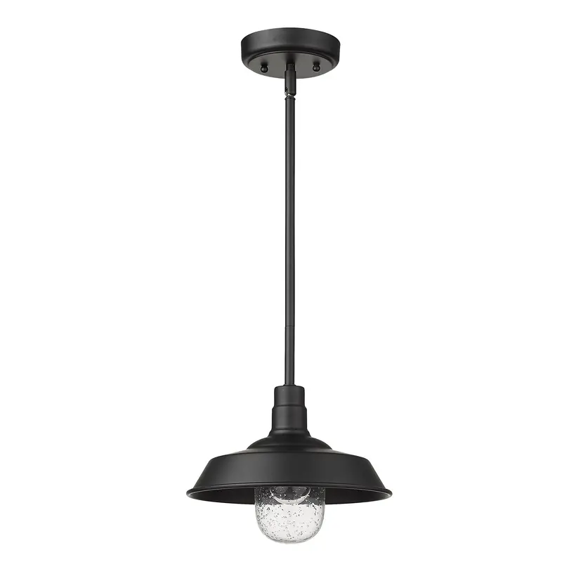 Matte Black Shallow Plate Adjustable Pendant Light By Homeroots