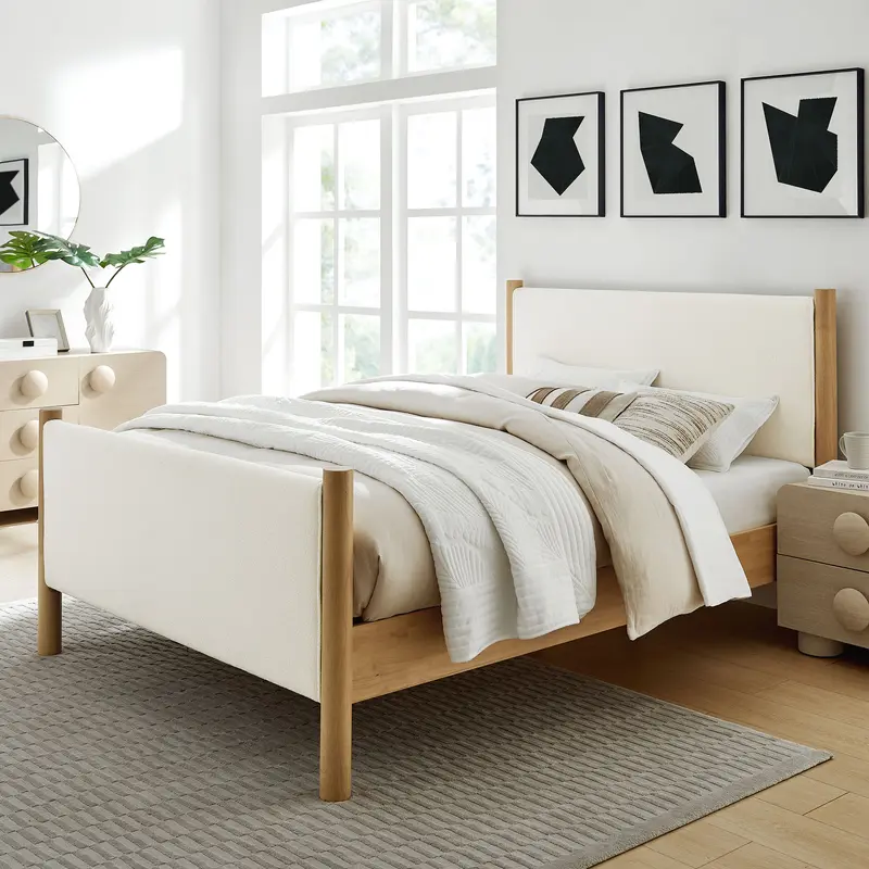 Maven King Size Boucle Upholstered Platform Bed by Modway