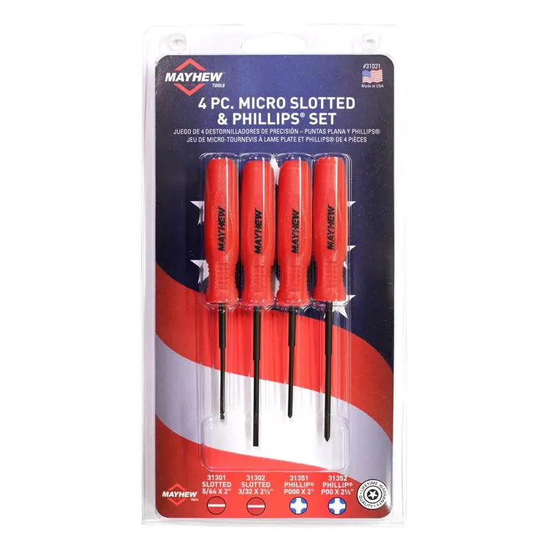 Mayhew Phillips/Slotted Screwdriver Set 4 Tool