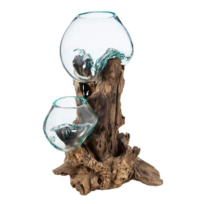 Medium Double Glass Bowl,8prm021