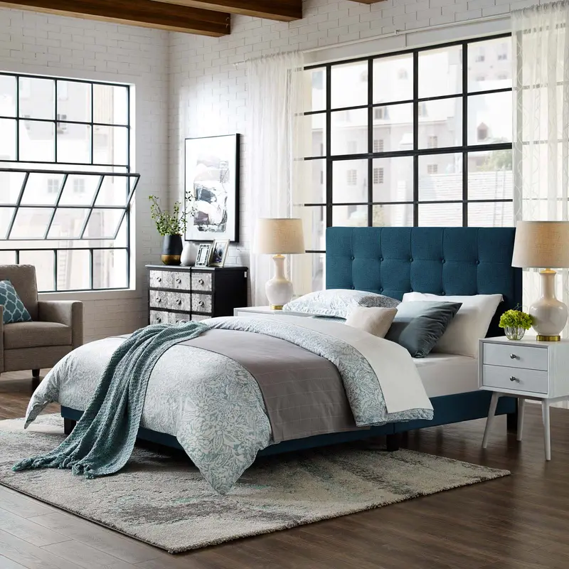 Melanie King Tufted Button Upholstered Fabric Platform Bed By Modway - MOD-5994