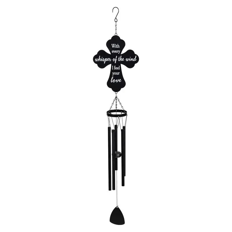 Memorial Decorative WInd Chime, Metal Lasercut, Cross