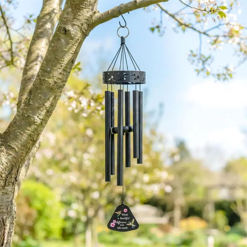Memorial Decorative Windchime, Lasercut, "What a Beautiful Difference One Life Made", 24"H