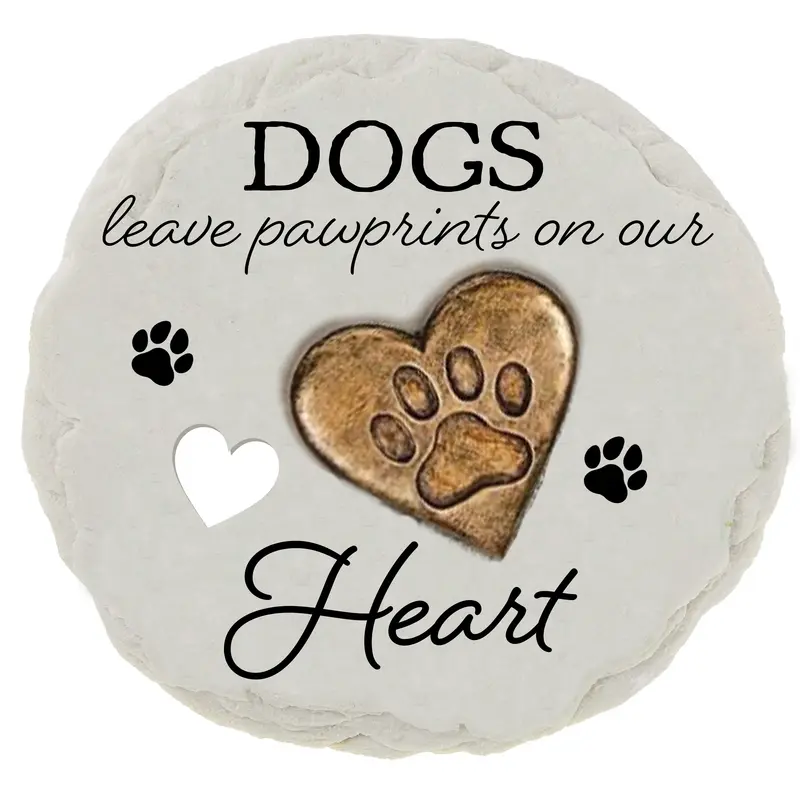 Memorial Garden Stone, Pawprints On Our Hears, Asst of 2