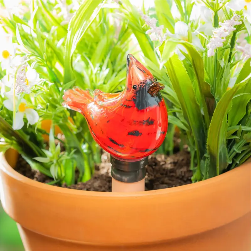 Memorial Plant Support & Accessories, Art Glass Cardinal Watering Globe, CDU