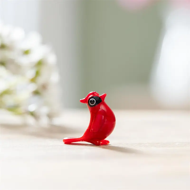 Memorial Token, Glass Cardinal, Basket Display