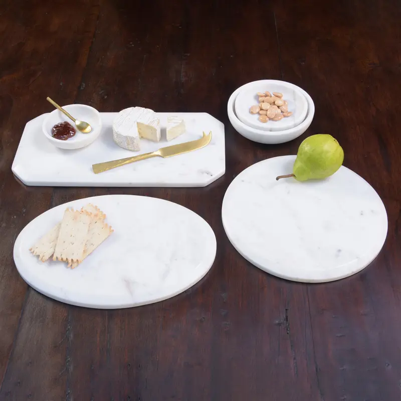 Mercer Cheese Board, Marble - Round Set Of 2 By HomArt