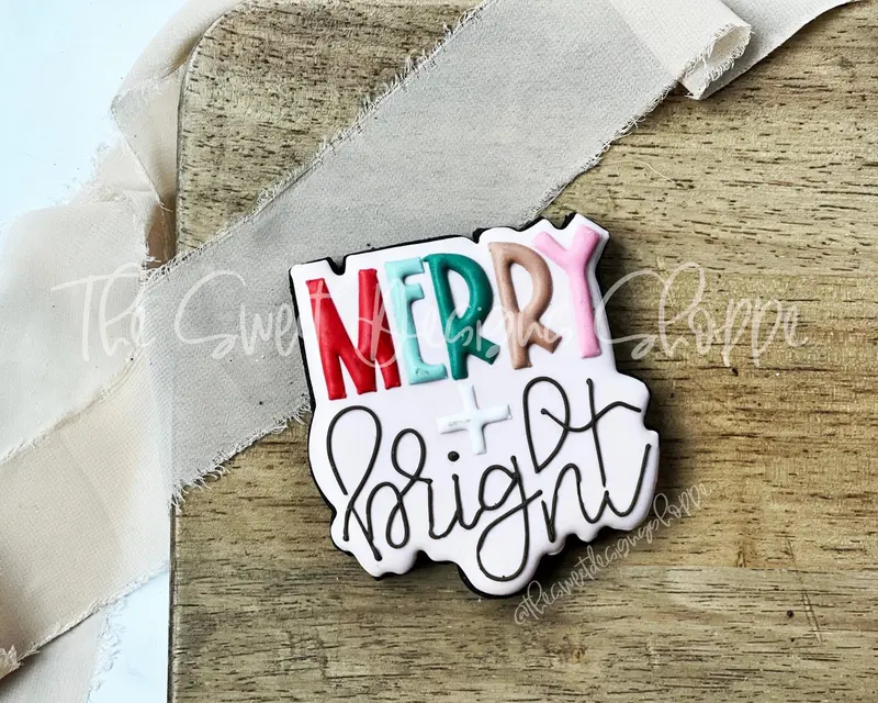 Merry and Bright Modern Plaque - Cookie Cutter