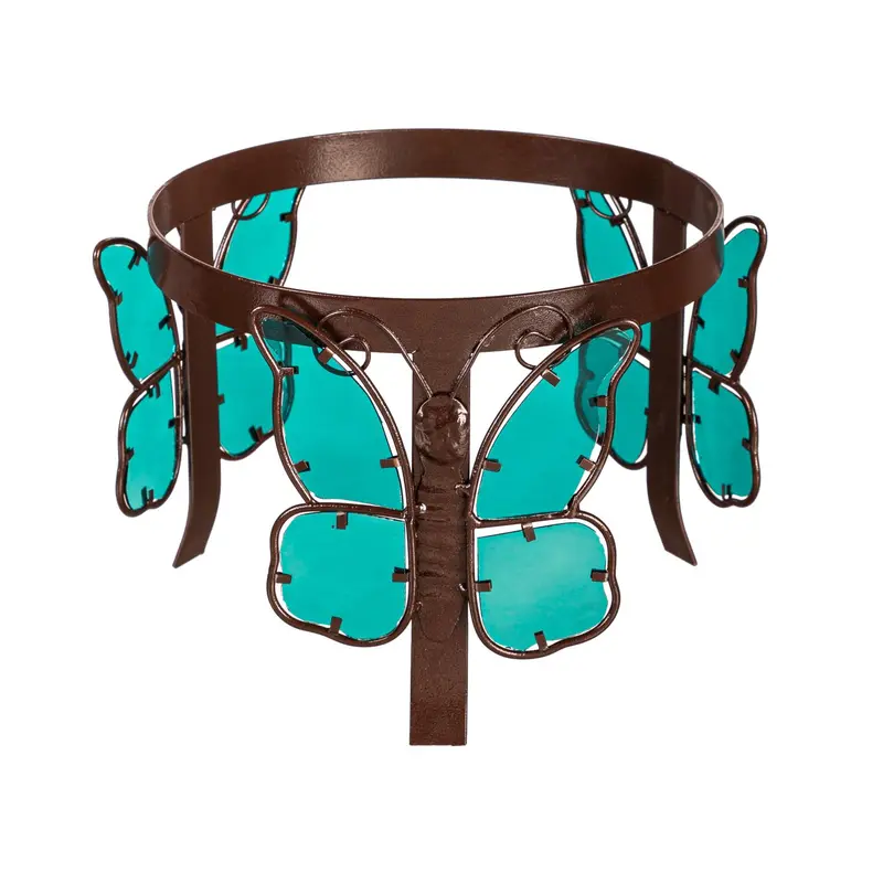 Metal and Glass Butterfly Gazing Ball Stand