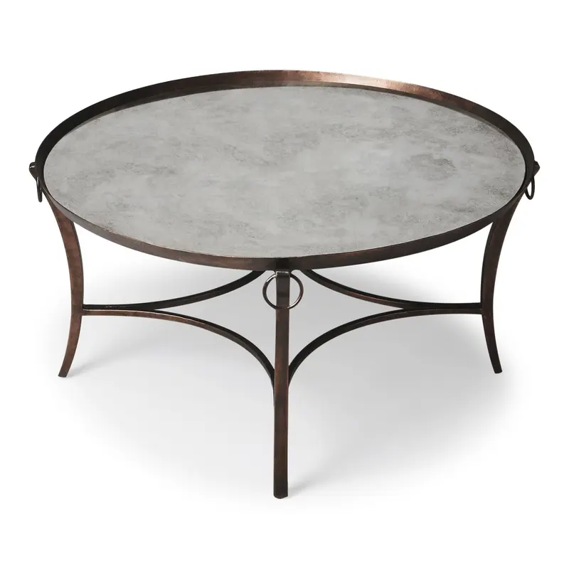 Metal and Mirrored Coffee Table By Homeroots