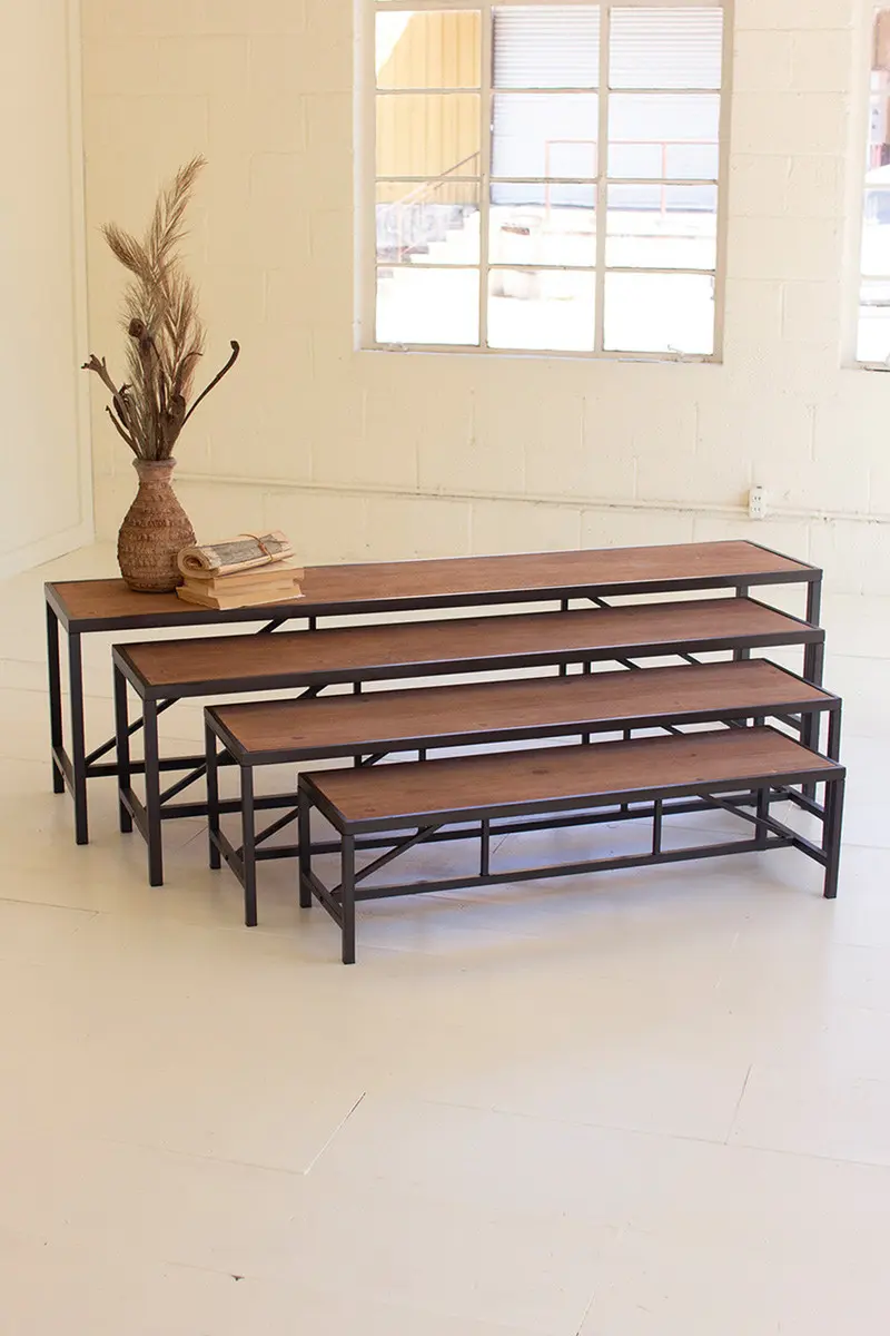Metal And Wood Display Risers Set Of 4 By Kalalou
