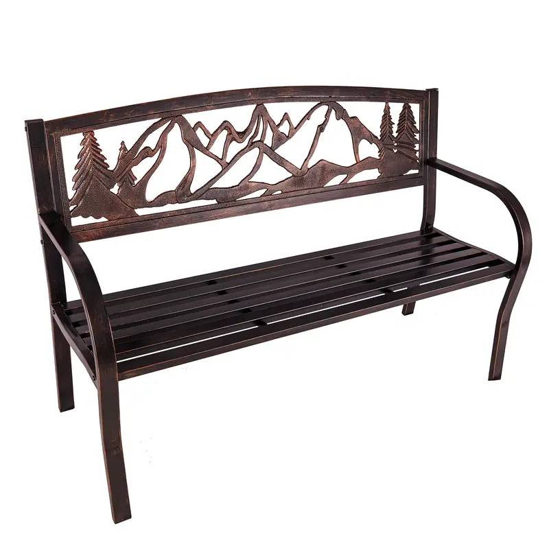 Metal Garden Bench, Mountain View