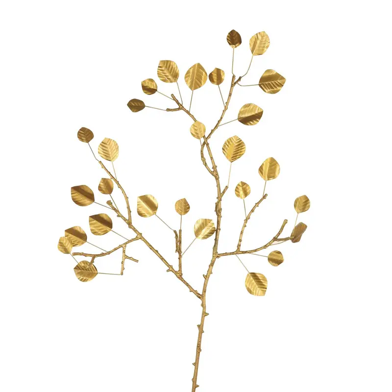 Metal Gilded Eucalyptus Stem