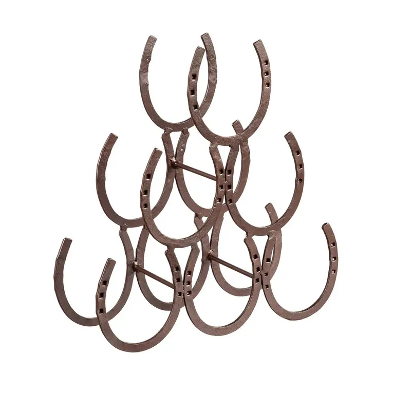 Metal Horseshoe Tabletop Wine Holder
