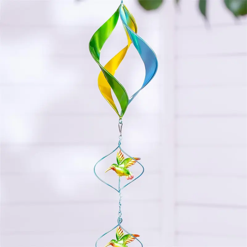Metal Hummingbird Wind Twirler 41"H