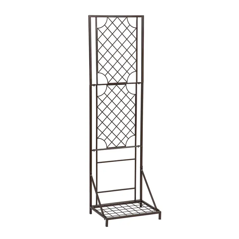 Metal Lattice Trellis with Planter Stand