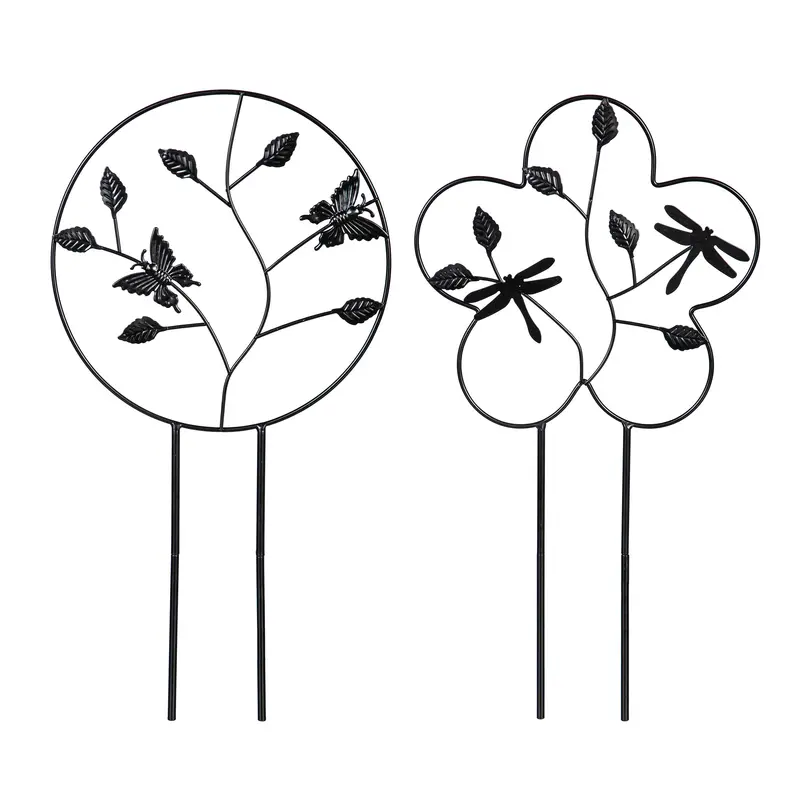 Metal Potted Trellis, Butterfly and Dragonfly