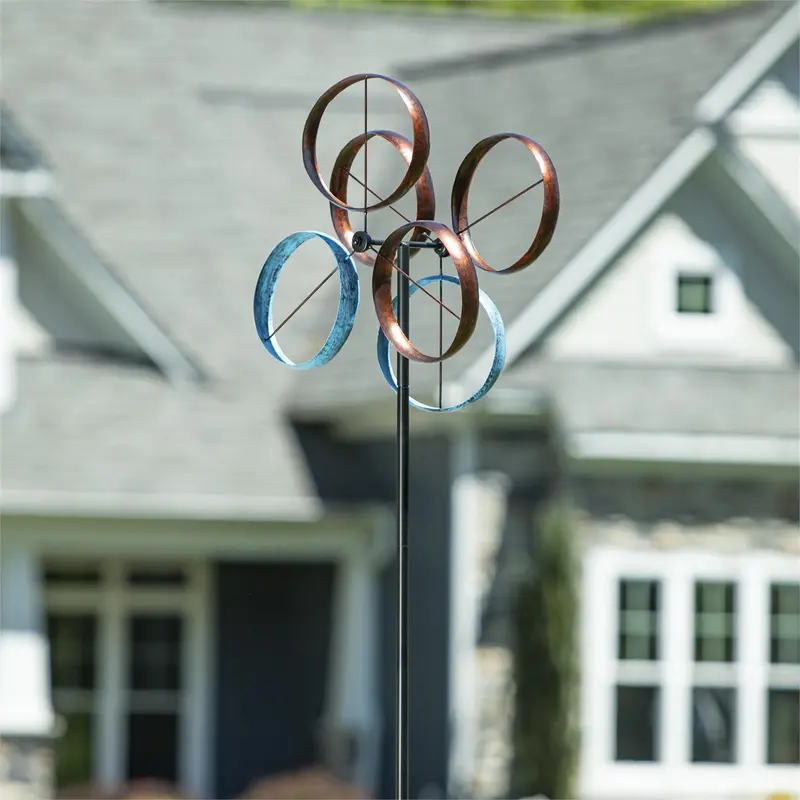 Metal Roundabout Breeze Wind Spinner 72"H