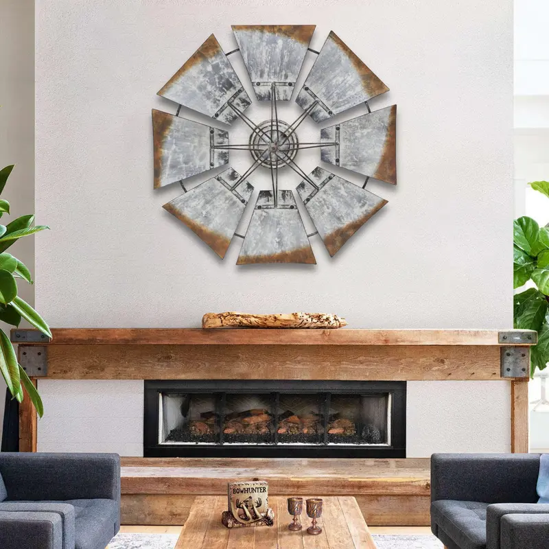Metal Windmill Shaped Wall Decor By Homeroots