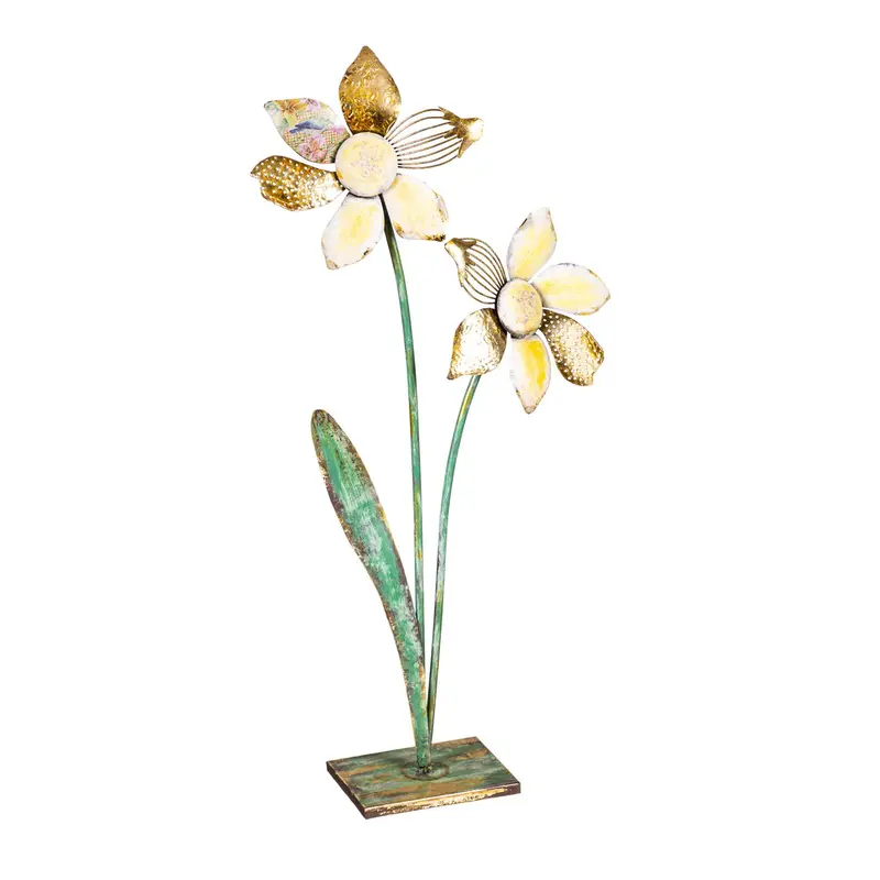 Metal Yellow Flower Statuary