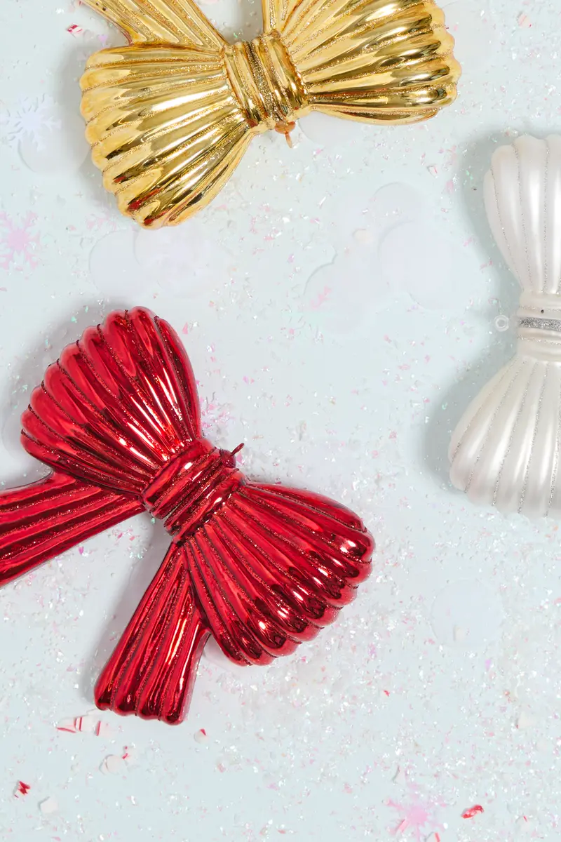 Metallic Bow Ornament Set of 8 By Accent Decor