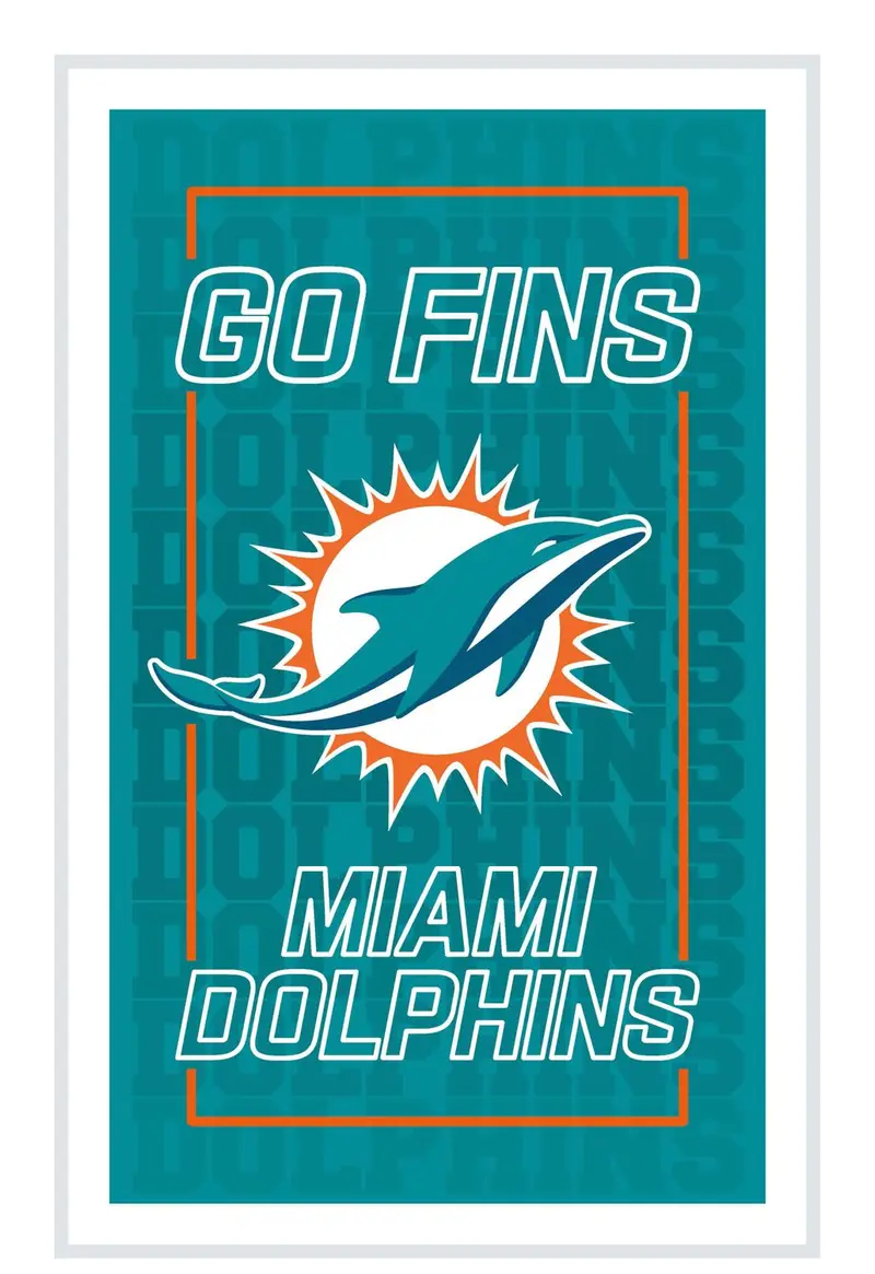 Miami Dolphins NFL Football Rectangle Neolite LED Decor