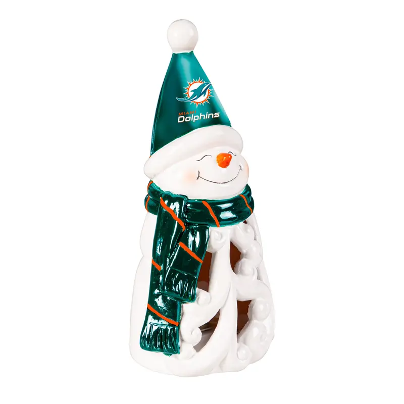 Miami Dolphins Snowman LED Statuary, 8"