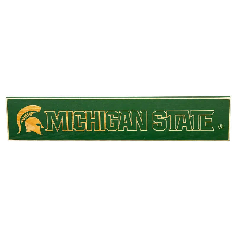 Michigan State University Engraved Wood Sign, 3.5" x 18"