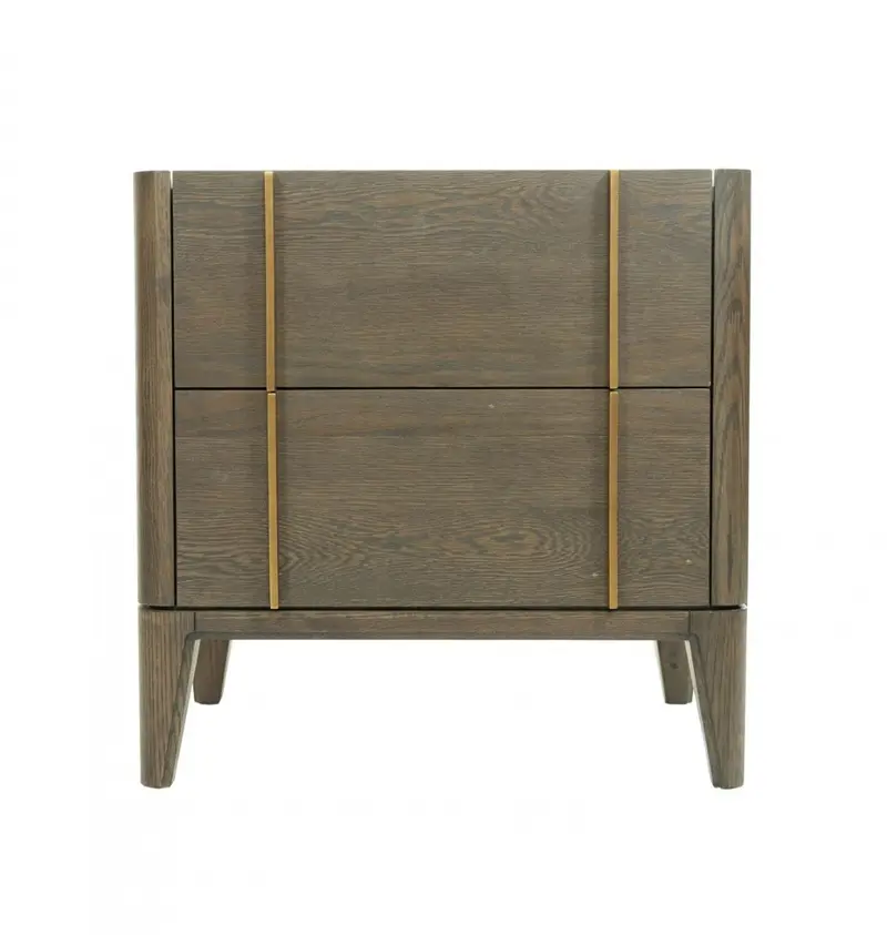 Mid Century Dark Brown And White Faux Marble With Two Drawers By Homeroots