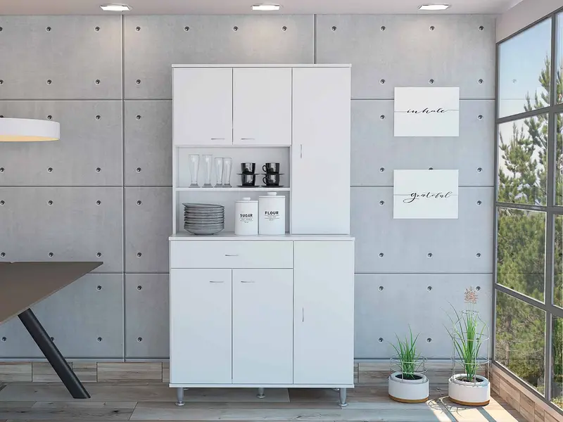 Milano White Pantry Cabinet By Homeroots