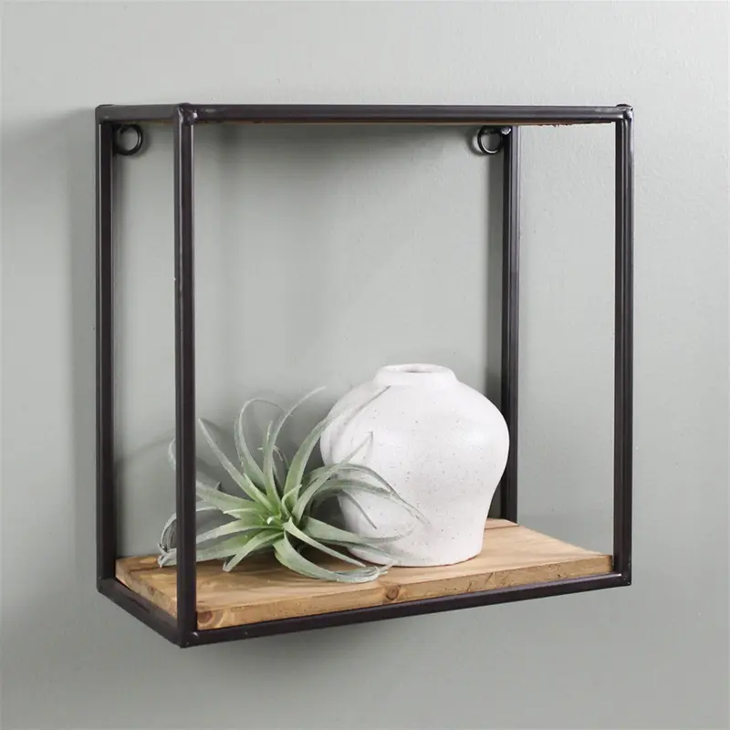 Milo Shelf, Wood & Metal - Sq, Small Set Of 2 By HomArt