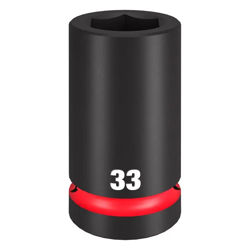 Milwaukee 33 mm X 1 in. drive Metric 6 Point Deep Socket 1 pc
