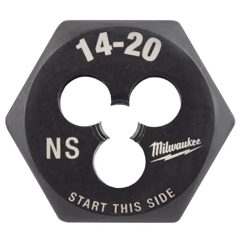 Milwaukee High Carbon Steel SAE Hexagon Die 14-20 NS 1 pc