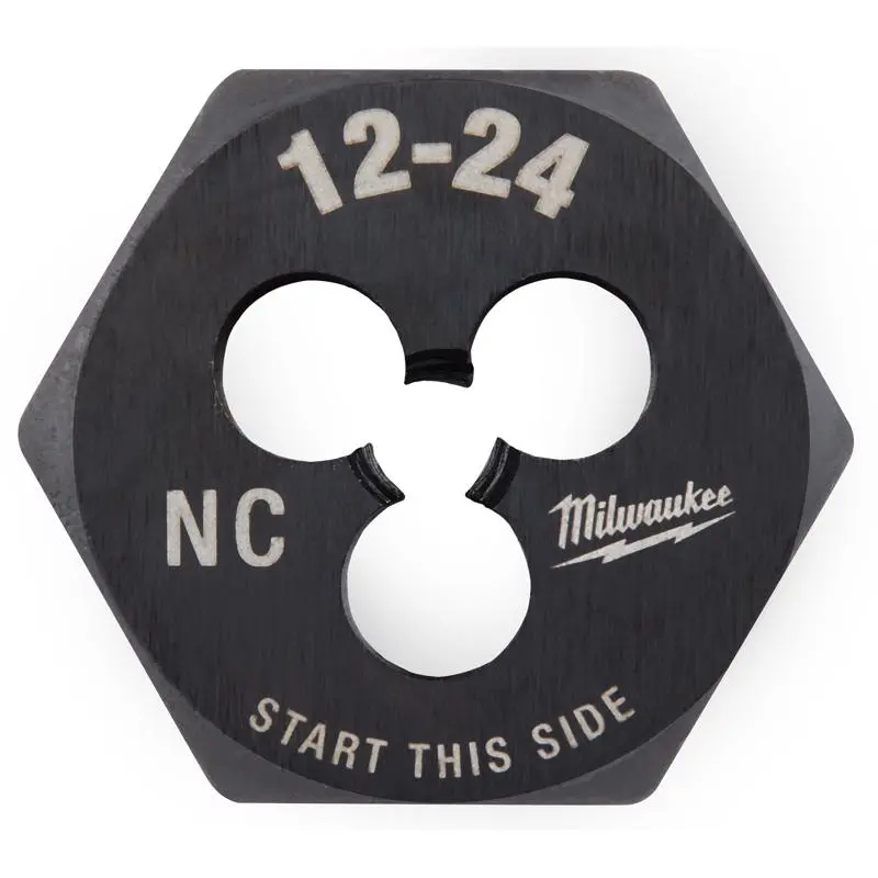 Milwaukee High Carbon Steel SAE Threading Die Hexagon Die 12-24 NC 1 pc