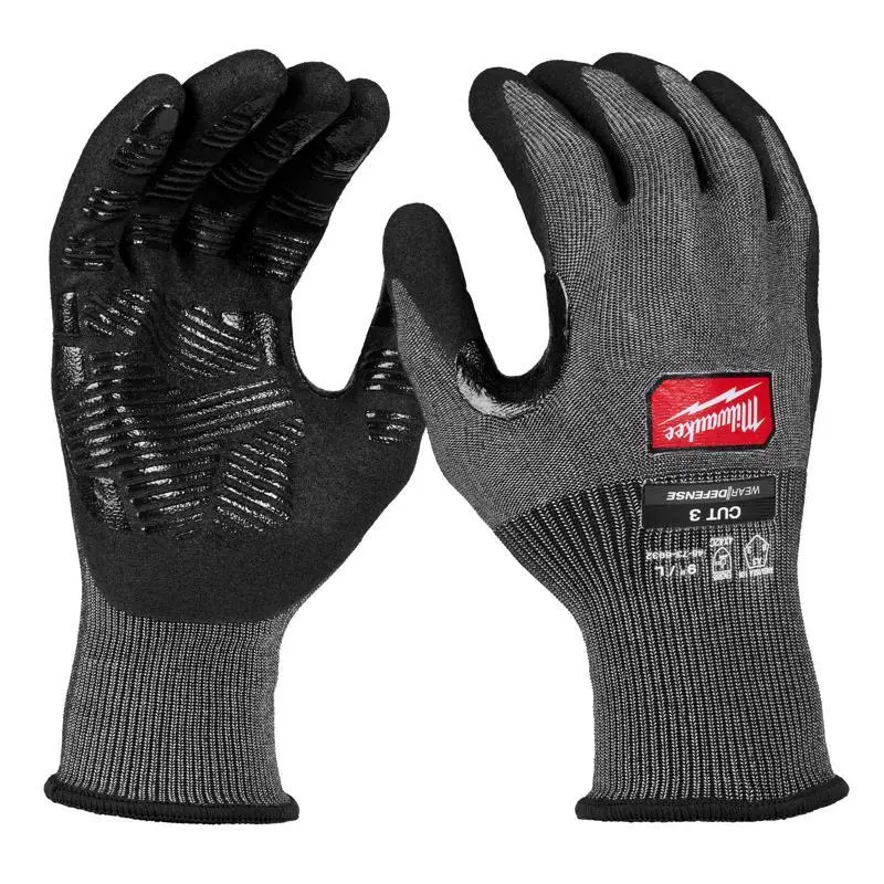 Milwaukee Wear Defense Protection Cut Level 3 Work Gloves Black L 1 pair