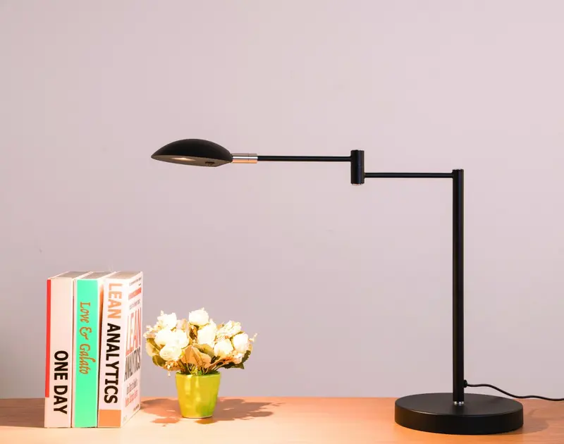 Minimalist Black Metal Swing Arm Desk Lamp By Homeroots