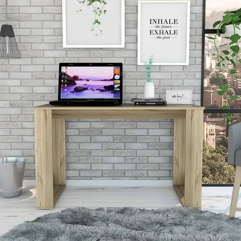 Minimalist Natural Espresso Computer Desk By Homeroots