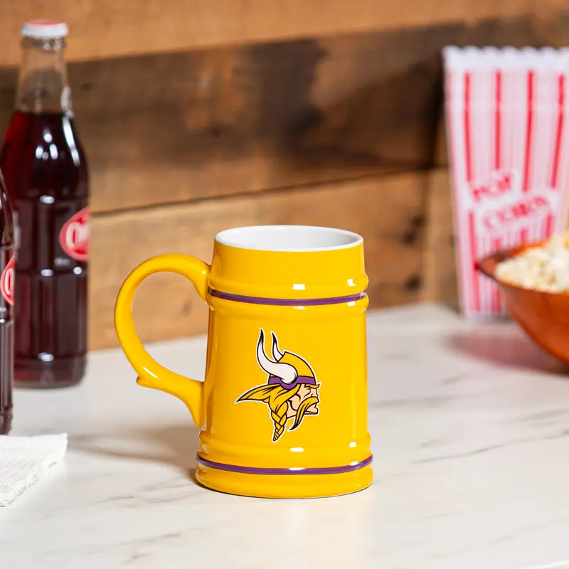 Minnesota Vikings Ceramic Stein Cup, 24oz
