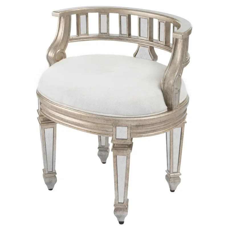 Mirrored Crescent Vanity Stool By Homeroots